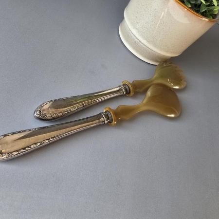 Versilbertes Salatbesteck Lutz & Weiss - 90er