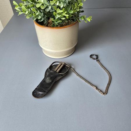 Vintage versilberte Zigarrenschere mit Kette - Solingen