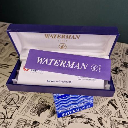 Waterman Füller mit 10K 750 Schreibfeder in original Etui - mit Tintenpatronen