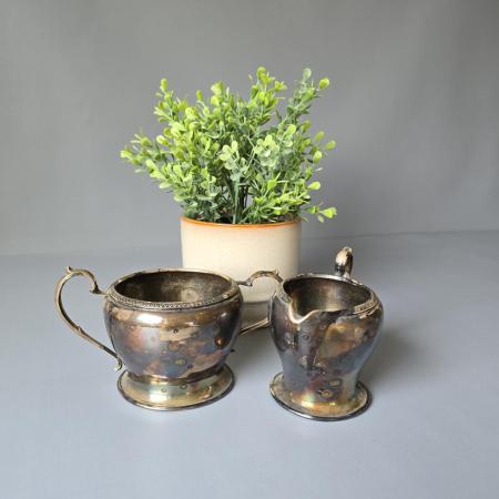 Art Deco - Zucker und Milch-versilbert Harrison Brothers Howson