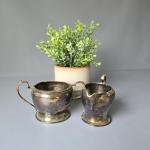 Art Deco - Zucker und Milch-versilbert Harrison Brothers Howson